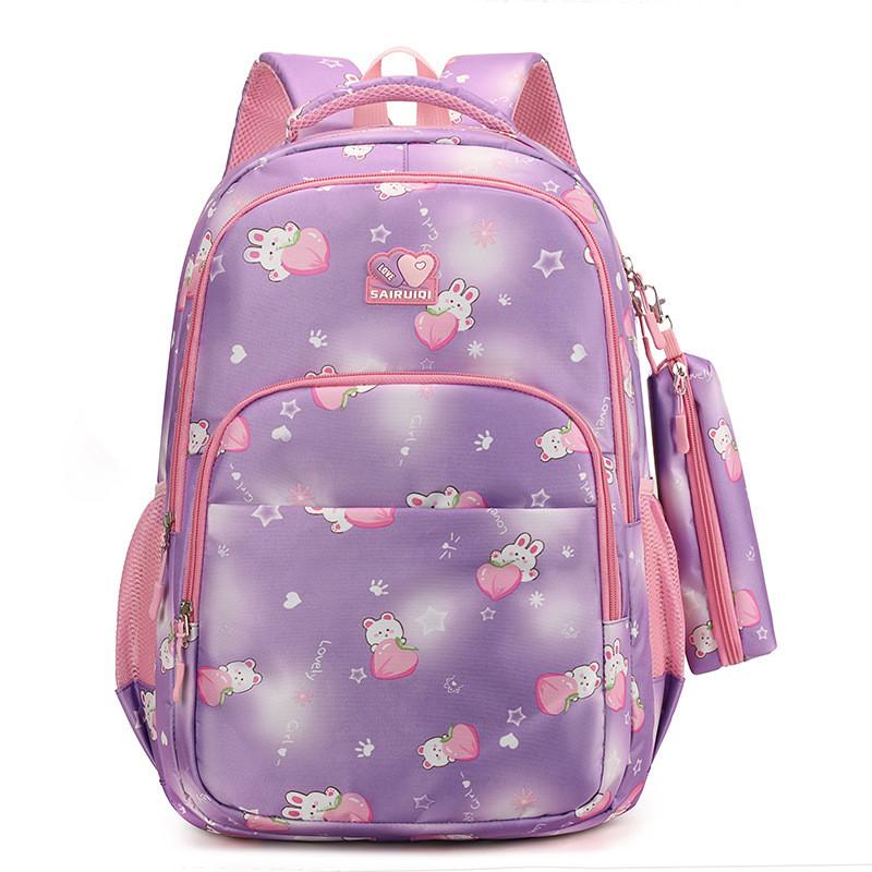 

Kids Childrens Bookbag With Color Block Design And Breathable Shoulder Straps For School And Travel фіолетовий