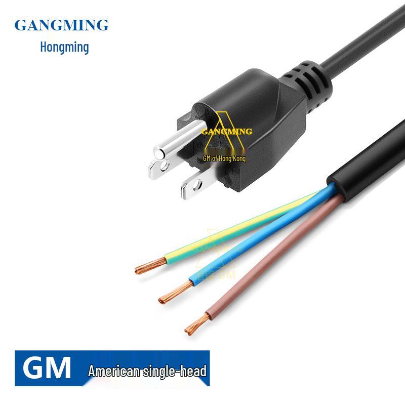 UL Certified US Standard Single-End Tinned Copper AC Power Cord with American Plug