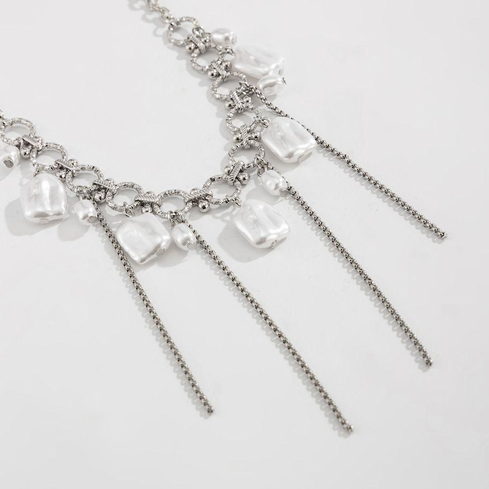 Vintage Heart-shaped Choker Irregular Multilayer Tassel Zircon Stacking Chain Jewelry Accessories