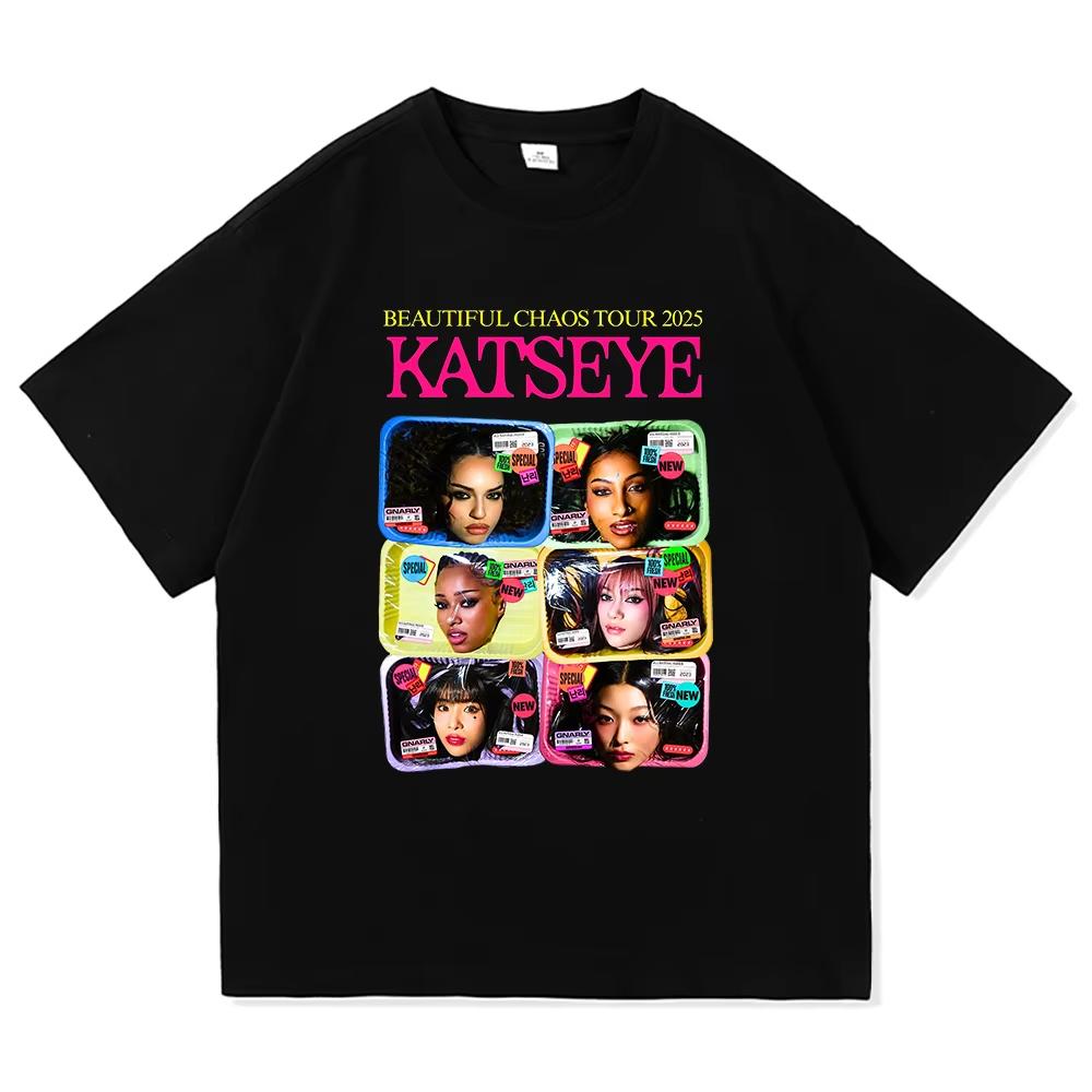 Katseye Funny Print T-shirt Women Men Casual Graphic Tees Tops Unisex Korean Style T Shirt Y2k Tshirt Clothes