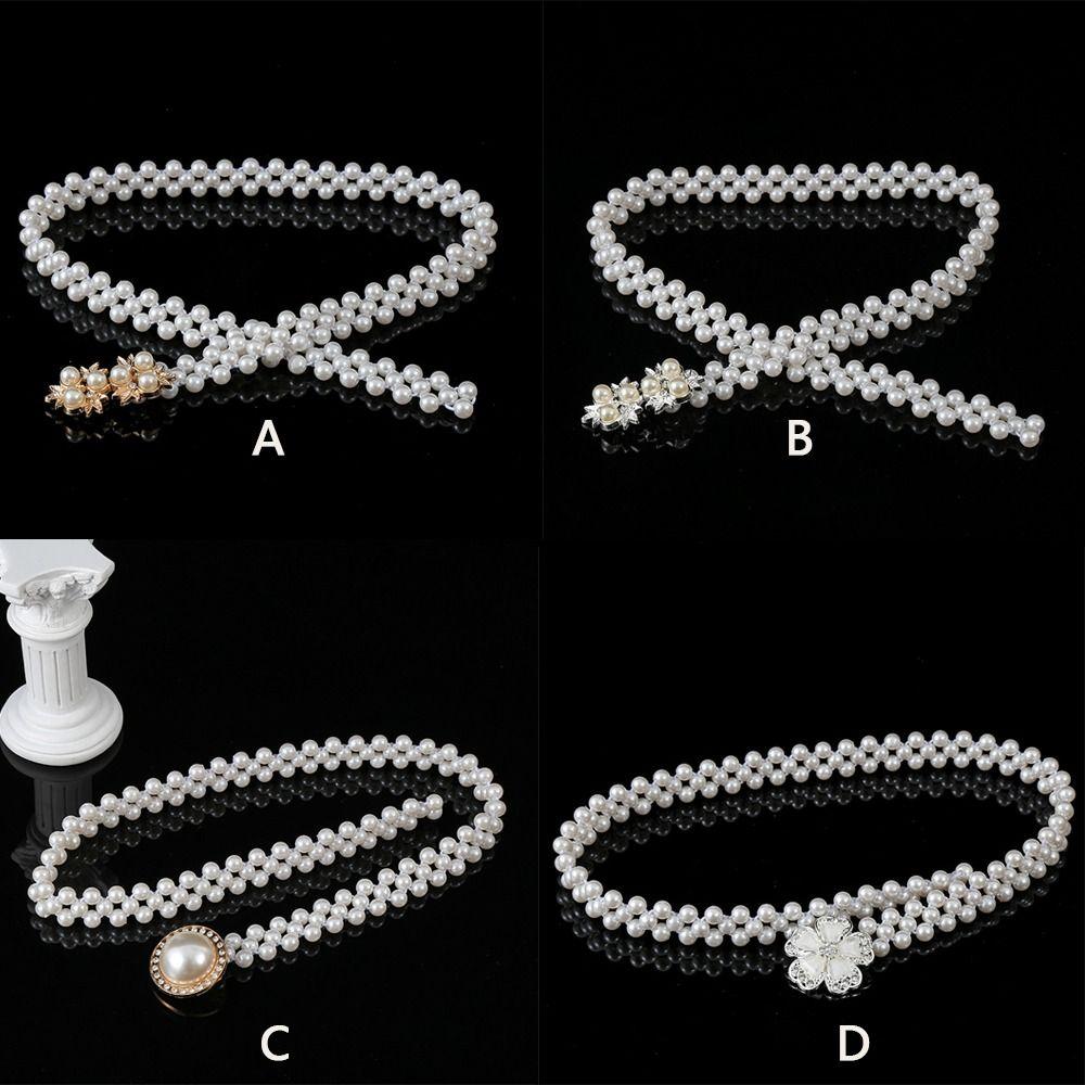 Lanț de talie elastic Decorativ Bandă de talie pentru fustă Nou Centură de talie cu perle pentru Femei Doamnă
