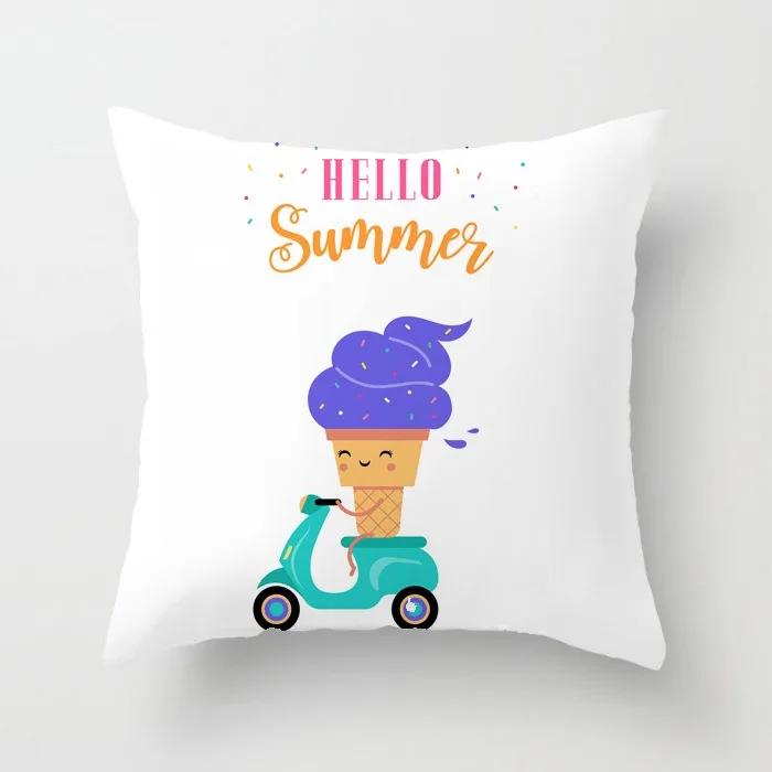 Fresh Summer Fruit Pineapple Watermelon Print Pillow Cover Office Chair Cushion Cover Fashionable Luxury Home Decoration