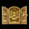 Wooden Buddha Statue "Sankaibutsu" (Bodhisattva Seishi) - Zodiac Amulet for the Year of the Horse. Carved from Boxwood. Good luck charm, protective de