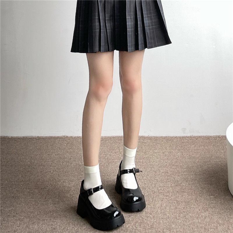 Women's Sheer Autumn Velvet Thigh-High Stockings: Over-the-Knee, Mid-Calf, Black Silk