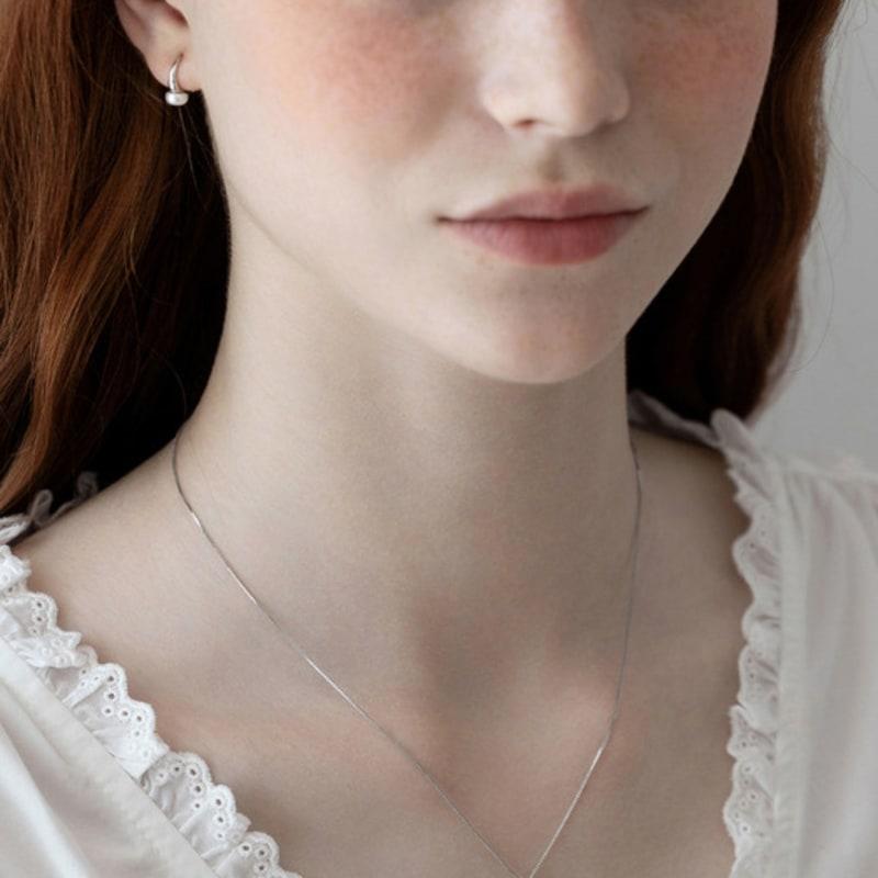 TATIANA (925 Silver) One-Point Freshwater Pearl Pendant Necklace NZ2494