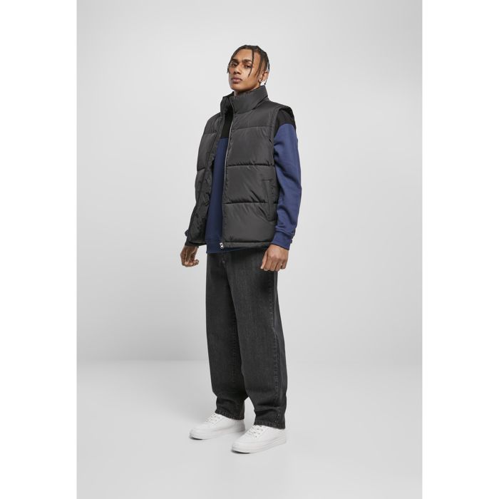 Veste - Urban Classics - Block Puffer - Noir - Rembourrage - Col montant