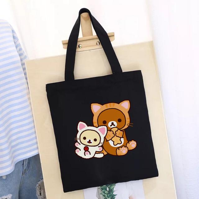 

Женская сумка-шоппер Аниме Большие сумки для женщин Сумка Kawaii Холщовая сумка Милая сумка Многоразовые сумки Большая вместимость Холщовая сумка для женщин 24*26cm