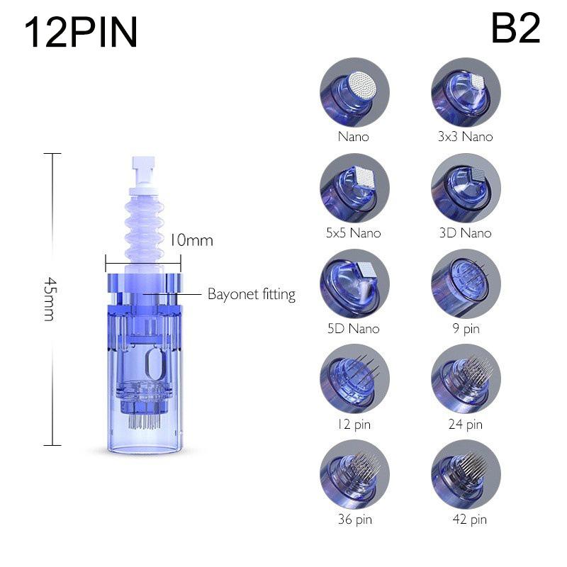 Nano 9 12 24 36 42 Pin Dr Pen N2 M5 M7 E30 Derma Pen Needle Cartridges Microneedling Machine Bayonet Replace Stamp