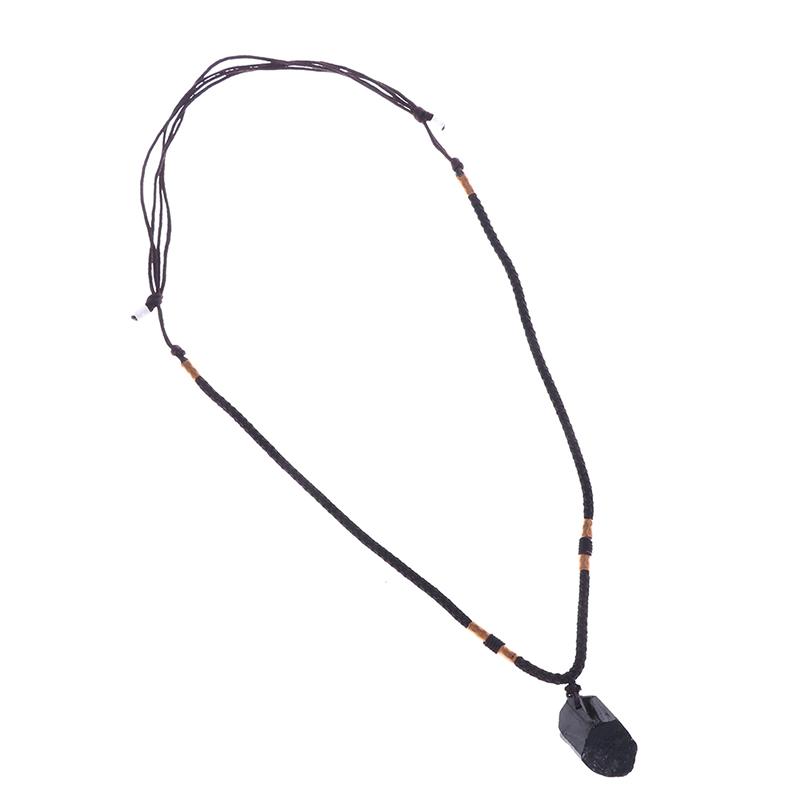 Natural Black Tourmaline Stone Necklace  Black Tourmaline Pendant