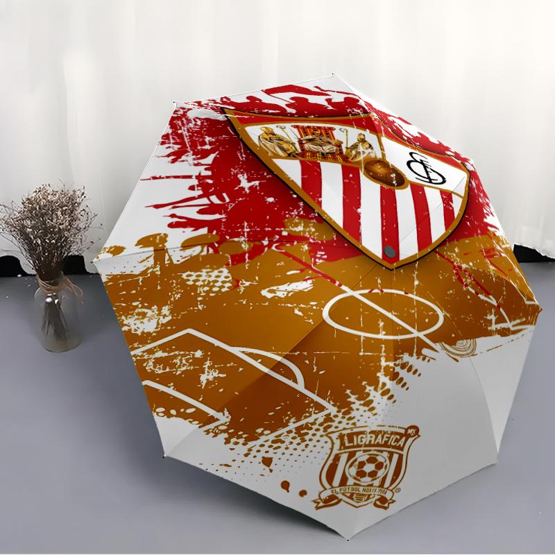 Printed Seville logo Folding Umbrella,Outdoor,Leisure,And Travel Umbrella,Durable Umbrella Fabric,Birthday And Holiday Gift