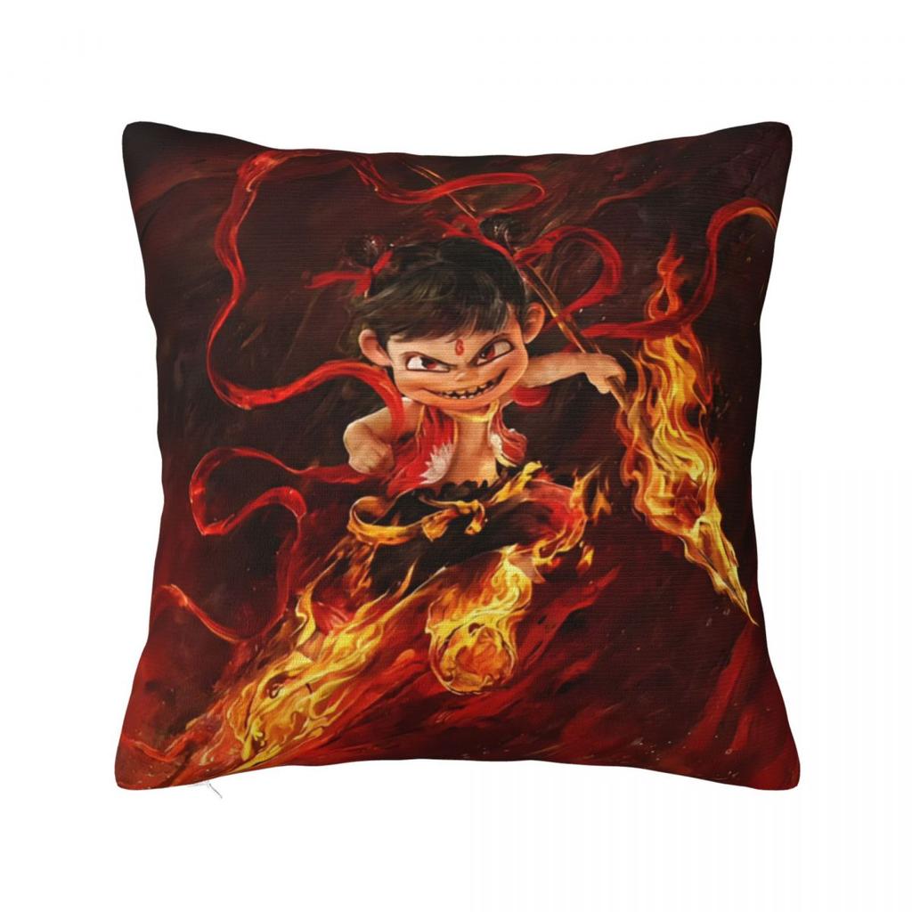 Nezha Birth Of The Demon Child Pillow Cases Ne Zha Cartoon Movie Cushion Covers Zippered Decor Pillowcover For Seat 40X40Cm
