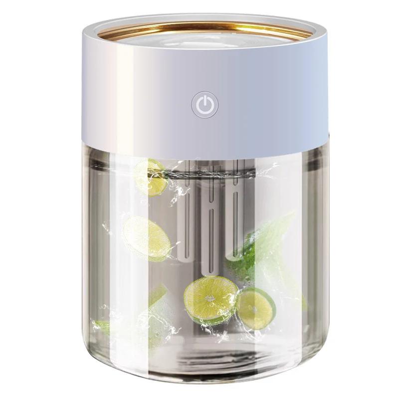 Mini Bærbar LED-lys 2L H2o Spray Tåke Luftfukter Dobbelt Fuktig Aroma Eterisk Olje Diffuser Bil USB Skrivebord Luft Humidificador