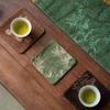 Quadratische Untersetzer aus gewässerter Gaze im Vintage-Stil mit Batikmuster und brennenden Blumen, rutschfeste, wärmeisolierende Tischsets für Kaffeetassen und Teetassenhalter