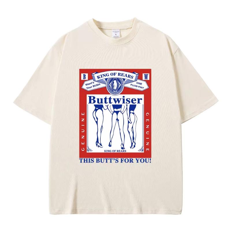 

Singer Lana Del Rey Tshirt Buttwiser King of Rears This Butts for You Tshirts Unisex Women Fashion Trend Oversized Tee Streetwear S