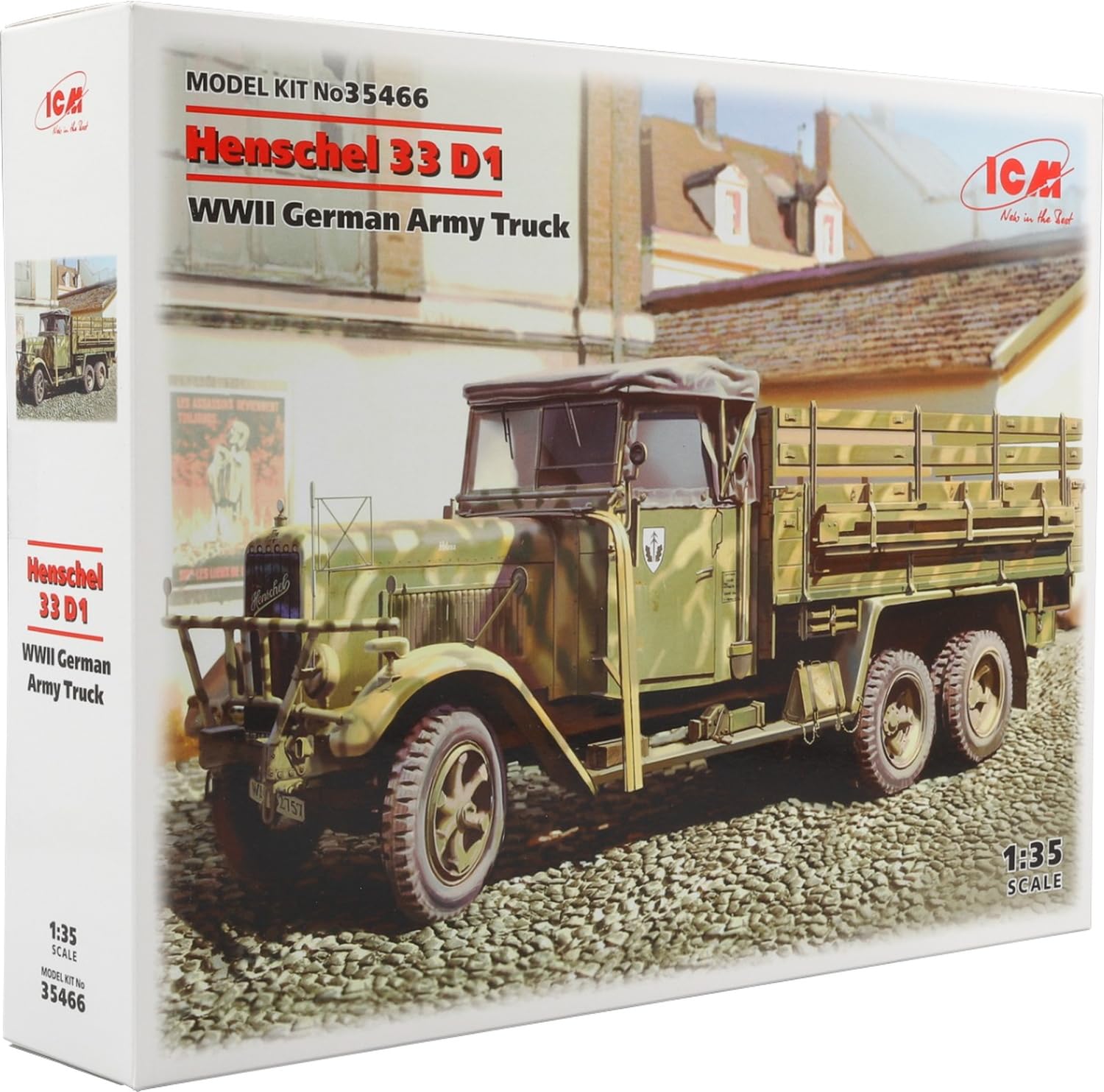 

ICM German Henschel 33D1 Cargo Truck Plastic Model Kit 35466 1/35 6-Wheel (Military Vehicle)