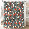 Medical Pattern Shower Curtain Blue and Red Science Lab Print Bath Room Decor for Kids and Adults Waterproof Fabric Shower Curta