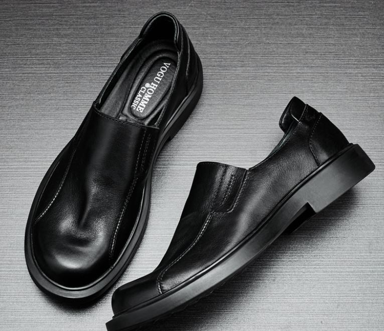 Men'S Breathable Business Shoes Casual Fashionable Versatile Leather Shoes Round Head Youth Small Leather Shoes