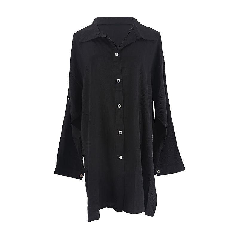 Spring and Summer Women's Beach Blouse Mid-length Loose Shirt