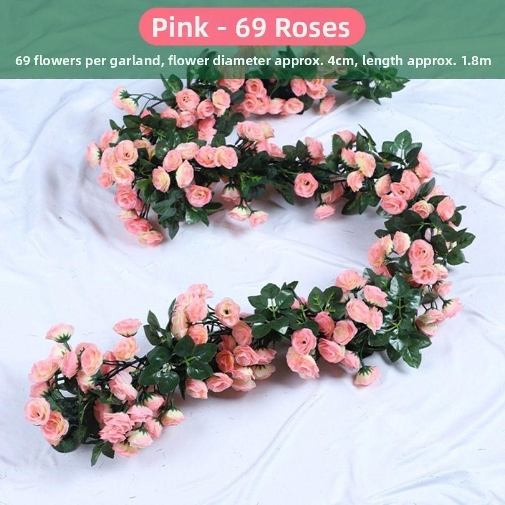 1.8/2.2M Simulated Rose Vine Silk 10 Styles Fake Vine Strips Flowers Outdoor Arch Ornament Artificial Flowers Vine