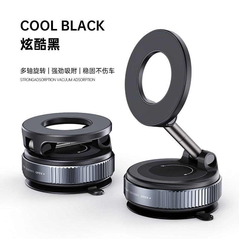 Vacuum Suction Magnetic Car Phone Mount, 360° Rotation Suction Cup Holder for Auto Navigation
