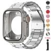 Glass Case+Metal Stainless Steel Strap For Apple Watch S11 S10 42mm 46mm 45mm 44mm 41mm 40mm iWatch Series 11 10 9 8 7 6 5 4 Se