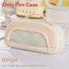 Cute Multicolor Fabric Pen Bag With Multiple Compartments For Office And School Use