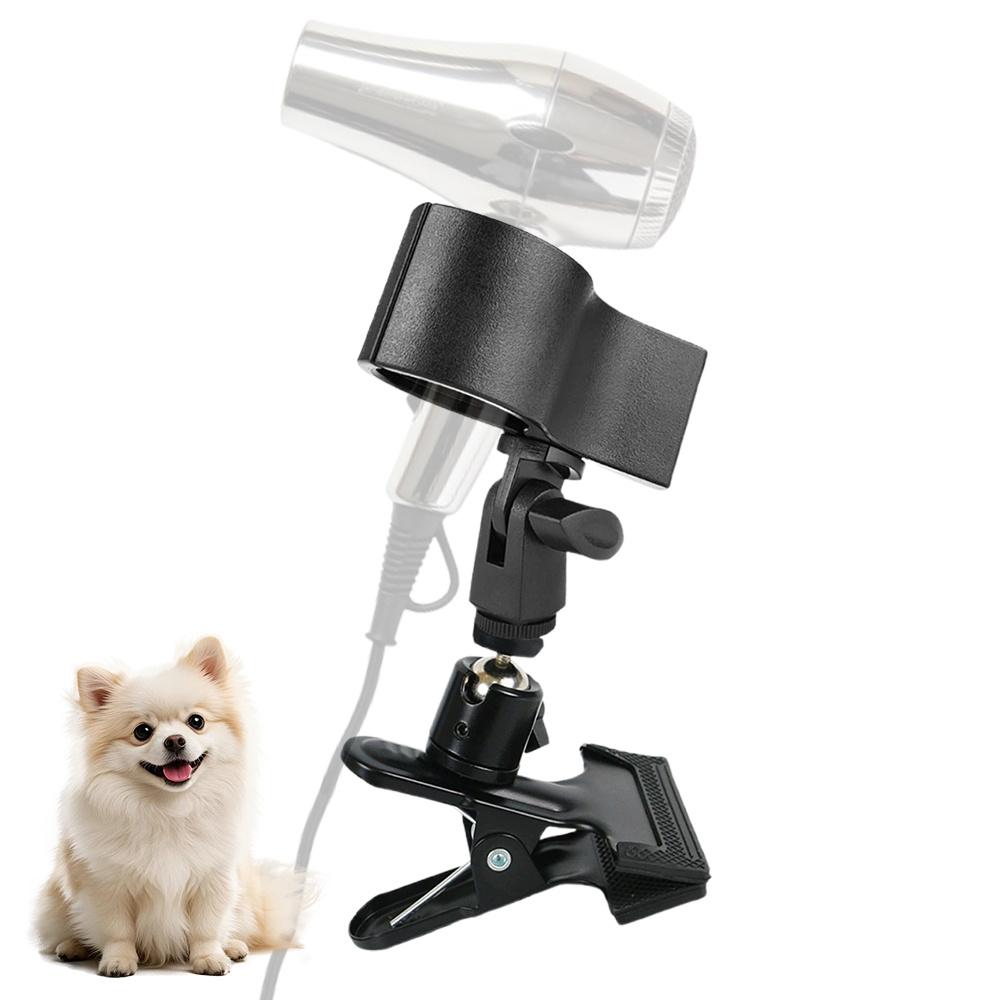

360° Rotating Pet Bath Hair Dryer Holder -Adjustable Heavy-Duty Metal Grooming Stand with Anti-Slip Suction Cup/Clamp Hands-Free чёрный