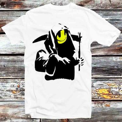 Banksy Happy Smiling Grim Reaper T-shirt B1211