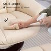 Recliner Chair with Footstool, Adjustable Chair, Faux Leather Cover, Upholstered Chair with Foldable Backrest, Cream White