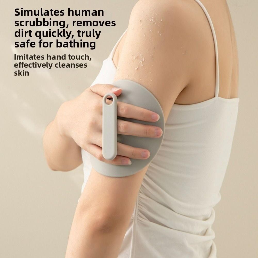 Non-Slip Silicone Bath Scrubber Three-Finger Round Disc Bath Wipe Skin Polishing Powerful Exfoliating Bath Brush Home Use