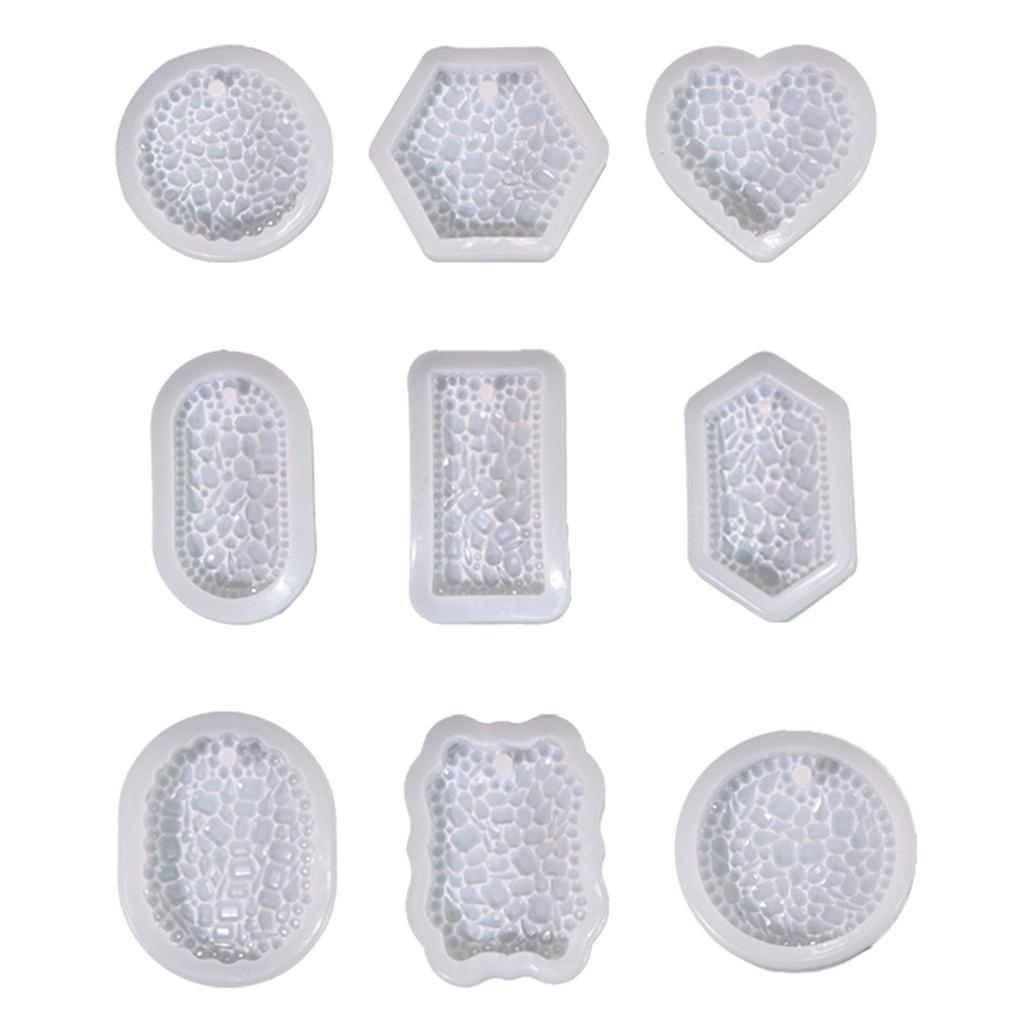 1Pc/9Pcs Listing Silicone Mold Crystal Glue Flash Diamonds Various Shapes Pendant Mold Car Hanging Keychain Material
