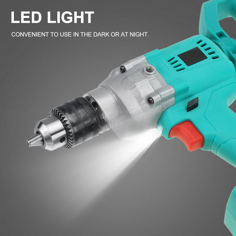 88V Brushless Cordless Electric Drill 13mm 800W Electric Screwdriver 1/2" Auto-locking Chuck Ice Drill Li-ion Battery Power Tool