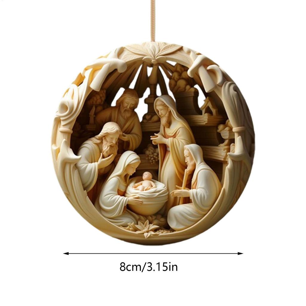 Nativity Ornaments 2D Acrylic Nativity Tree Ornaments Christian Christmas Decor for Easter Window Party Winter Holiday Home Car