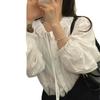 Korean Chic Cotton Jacquard Ribbon Shirt & Cable Knit Vest Set for Women