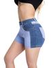 2025 European & American Stretch Fashion Patchwork Denim Hip-lifting Shorts for Women
