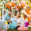 122PCS Orange and Yellow and Latex Balloon Set Suitable for Birthday Parties, Weddings, Valentine's Day Party Decoration