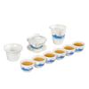 White porcelain tea set business gift cover bowl tea set gift box set suet jade porcelain high-end kung fu tea set