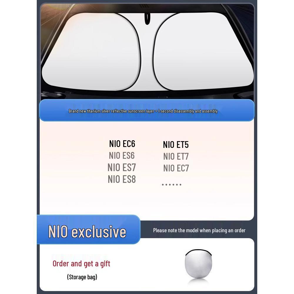 New Titanium Silver Car Sunshade: Windshield Heat Insulation & Blackout Curtain