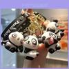  Porte-clés Panda Cartoon Adorable Accessoire en Gel de Silice Cadeau Mignon Pour les Couples et les Amis