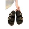 Fashion Women's Slippers Summer 2025 Fashion Open Toe Belt Buckle Outdoor Shoes for Women Classic Best Seller Comfortable Flat Slippers