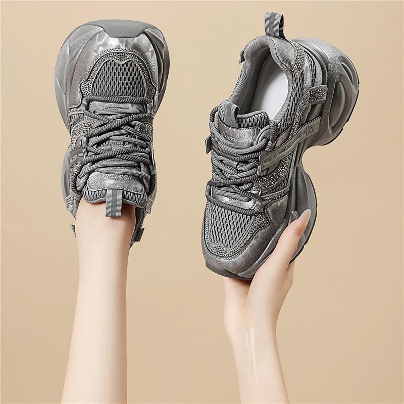 Silver Dad Shoes Women's Comfortable Casual Versatile Explosive Sports Shoes Small Height Increase Thick Sole Cm Fashion Women's Shoes