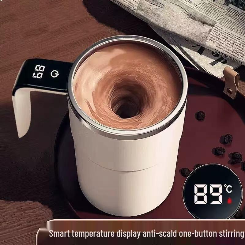 Smart Electric Magnetic Stirring Cup: Portable Coffee, Protein, and Milk Mixer