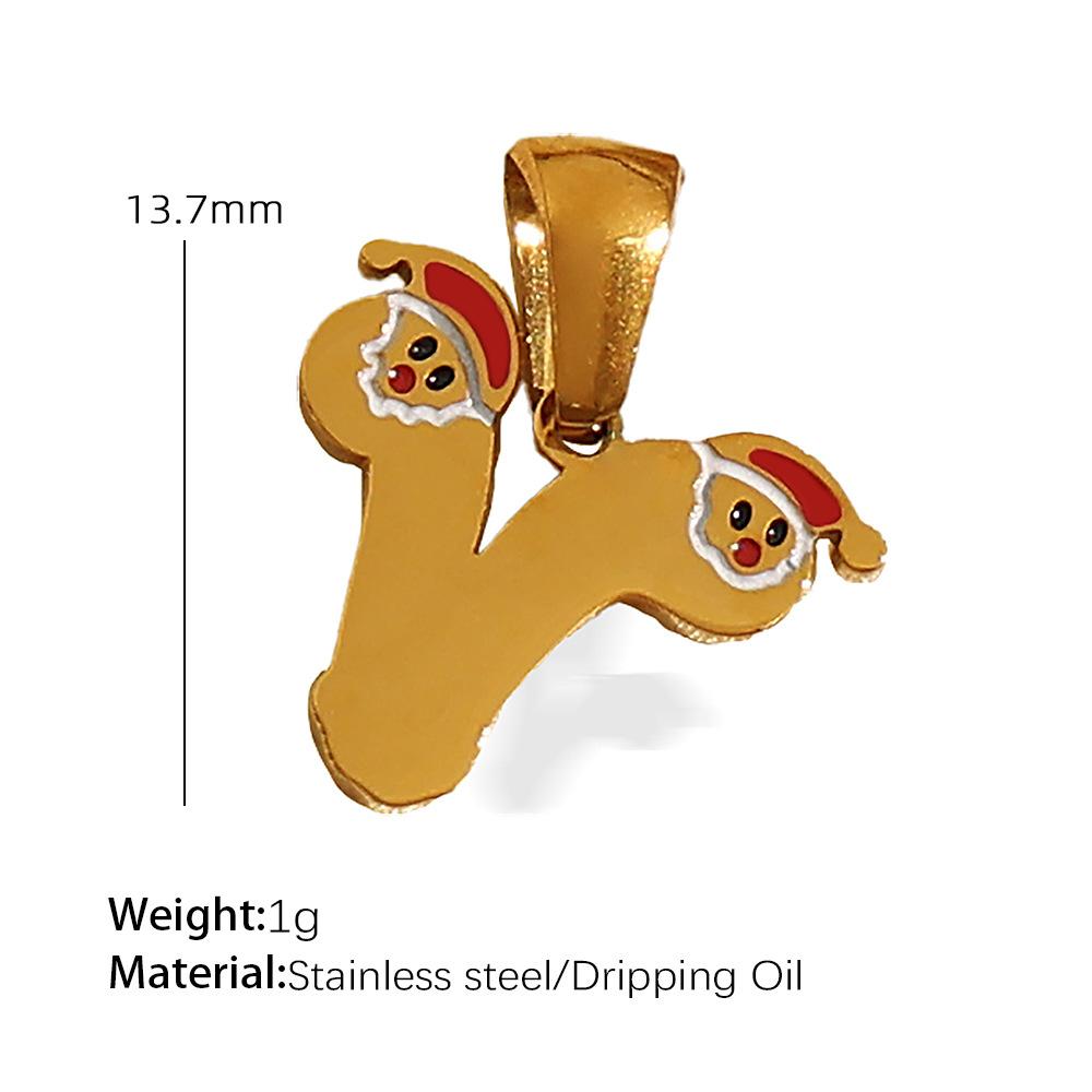 Titanium steel plated 18k gold accessories Christmas design elements series pendant on the new cute cartoon Internet celebrity jewelry