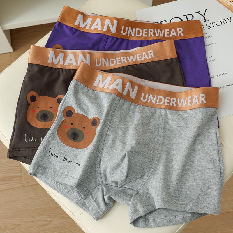 

Мужские хлопковые трусы-боксеры с рисунком - средняя талия, дышащие, модные, свободный крой XL