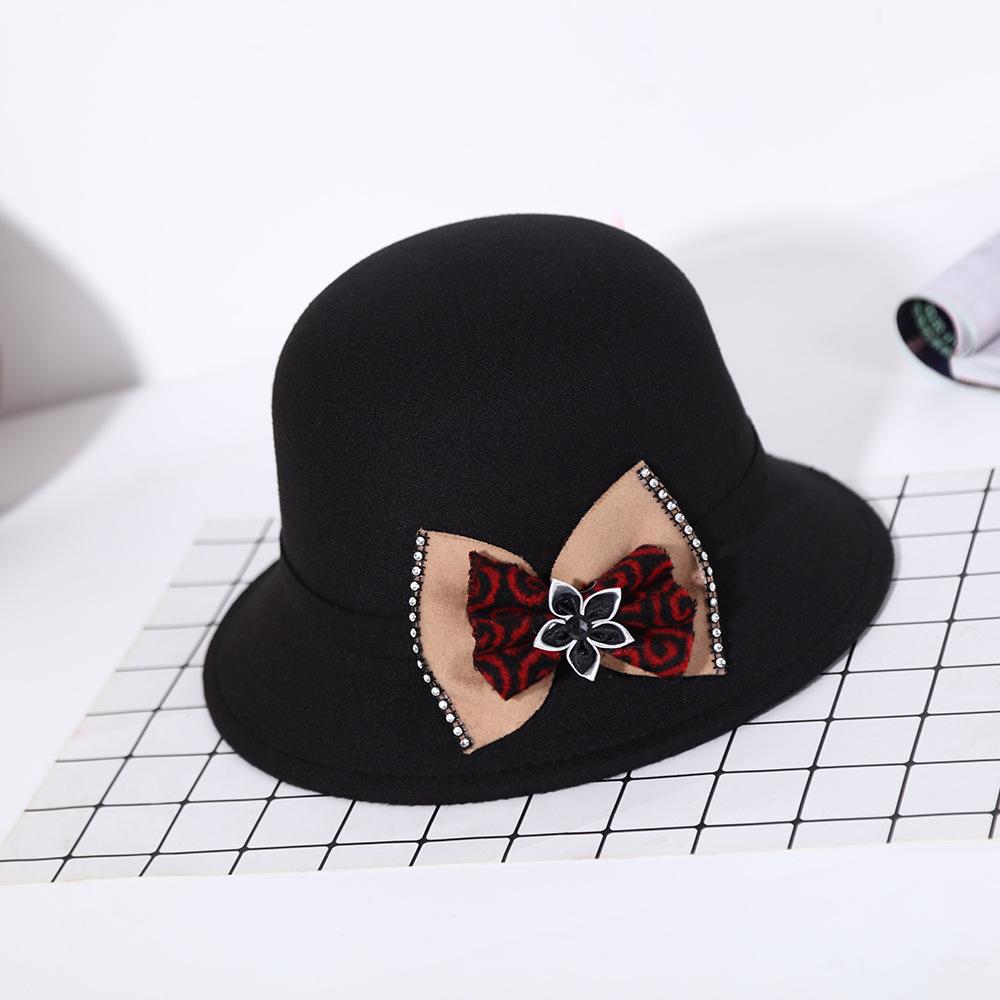Hat In Autumn and Winter, New Diamond Flower Milliner, Fashionable and Elegant Thermal Top Hat, Hot-selling One