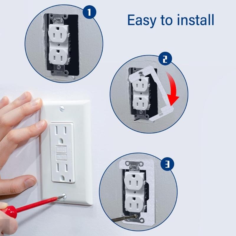 10pcs Metal Receptacle Shims Flush Fit Outlet Leveler Plates Simple Install for Perfectly Aligned Electrical Fixtures