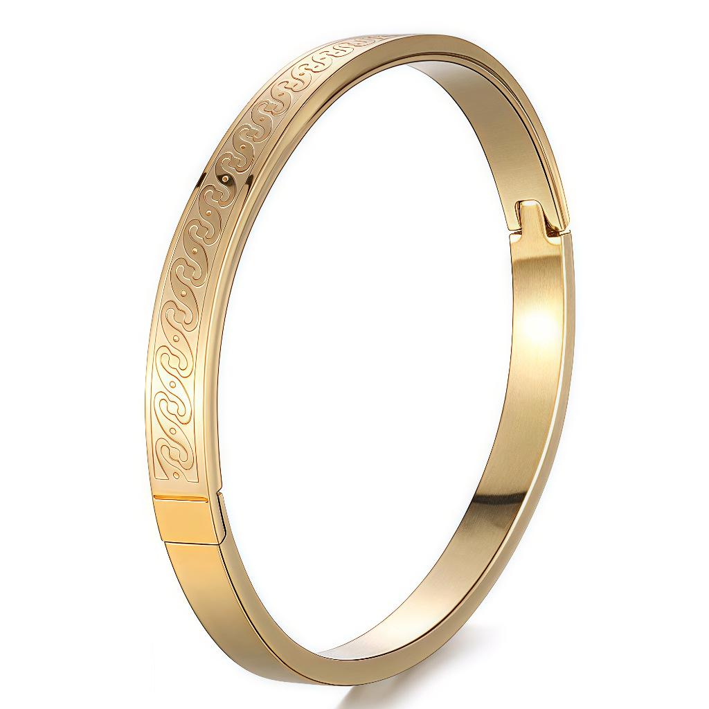 Titanium Steel "I Love You" Etched Couple Bracelets