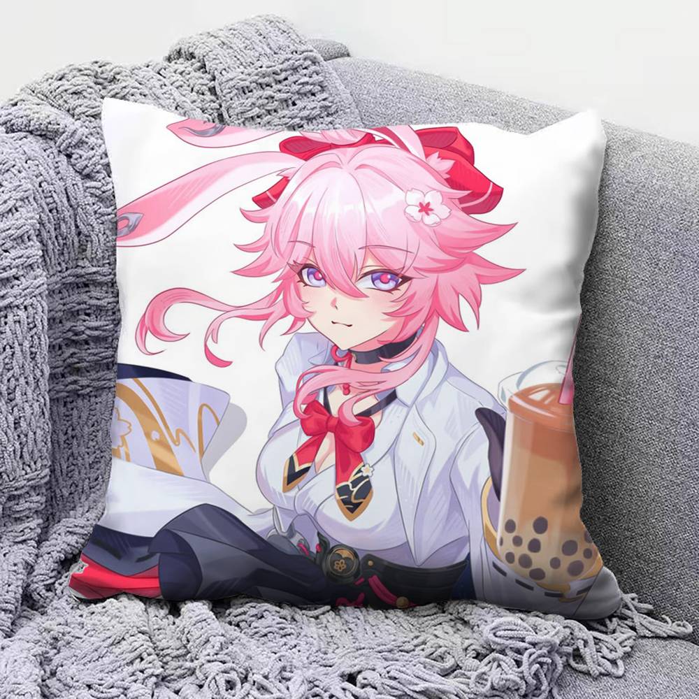 Evanescia Honkai Star Rail Game Anime Girl Pillow Covers Home Sofa Cushion Covers and Aecorative Custom