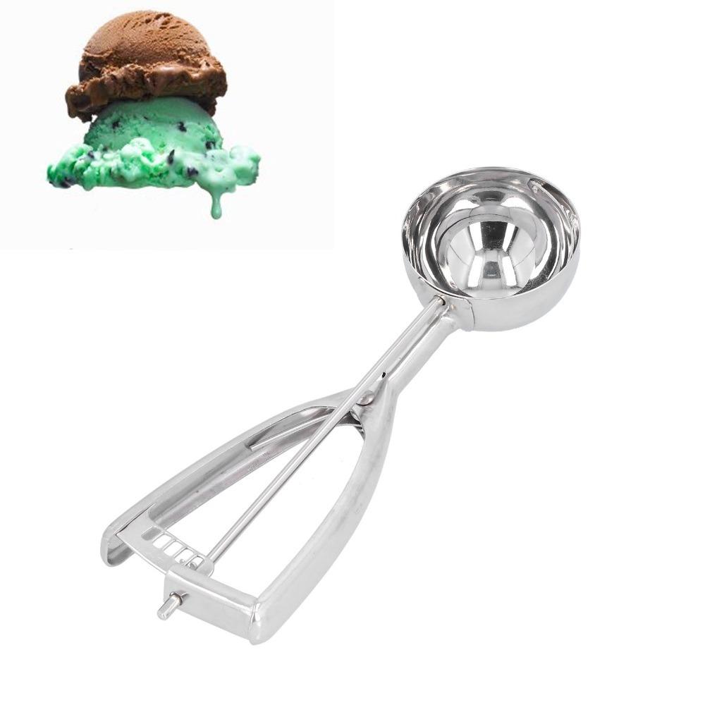 Trigger Release Ice Cream Scoop Stainless Steel Manual Digging Spoon Ice Cream Ball Spoon For Home