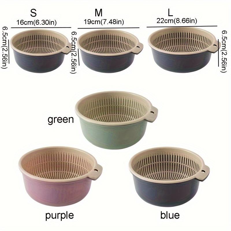 Vegetable Washing Basin, Plastic Double-layer Drain Basket, Rice Washer, Vegetable Washing Basin, Kitchen Fruit Washing Dish